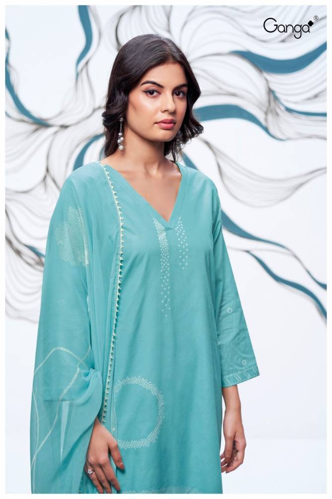 Emmeline 2560 By Ganga Designer Work Premium Cotton Dress Material Wholesale Online